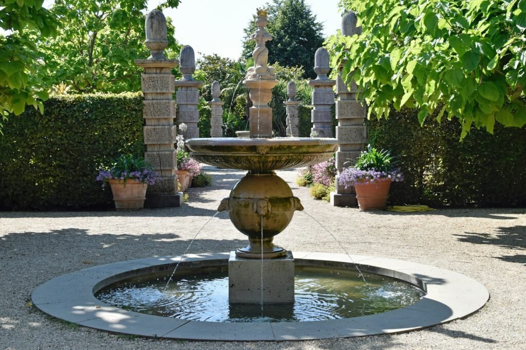 Stone courtyard fountain